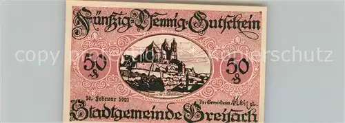 AK / Ansichtskarte Breisach_Rhein Muenster Fuenfzig Pfennig Gutschein Breisach Rhein