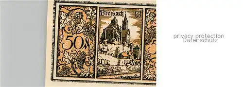 AK / Ansichtskarte Breisach_Rhein Muenster Fuenfzig Pfennig Gutschein Breisach Rhein