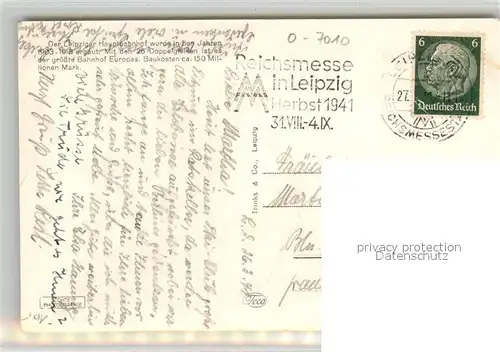 AK / Ansichtskarte Leipzig Hauptbahnhof Reichsmessenstadt Leipzig