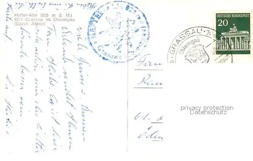 AK / Ansichtskarte Grassau_Chiemgau Hefter Alm Staffen Gederer Wand Grassau Chiemgau