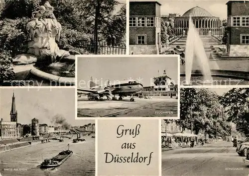 AK / Ansichtskarte Duesseldorf Flughafen Koenigsallee Ehrenhof Duesseldorf