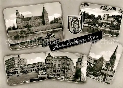 AK / Ansichtskarte Aschaffenburg_Main Schloss Johannisburg Pompejanum Rathaus  Aschaffenburg Main