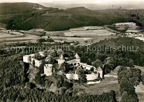AK / Ansichtskarte Gehau_Bad_Hersfeld Fliegeraufnahme Burg Herzberg  Gehau_Bad_Hersfeld