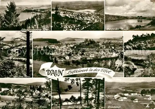 AK / Ansichtskarte Daun_Eifel Evangelische Kirche Dronkehof Weinfelder Maar Daun_Eifel