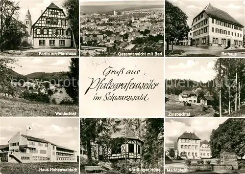 AK / Ansichtskarte Pfalzgrafenweiler Rathaus Pfarrhaus Marktplatz Pfalzgrafenweiler