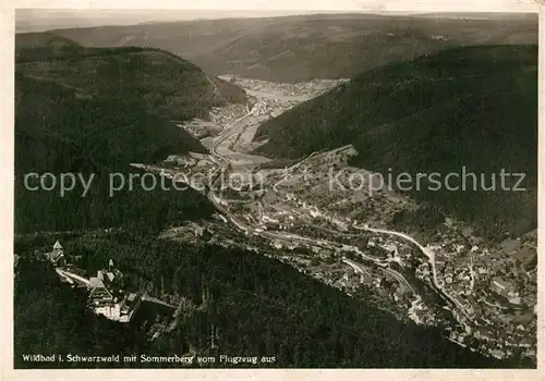 AK / Ansichtskarte Wildbad_Schwarzwald Fliegeraufnahme Sommerberg Wildbad_Schwarzwald