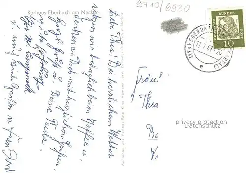 AK / Ansichtskarte Eberbach_Neckar Kurhaus Eberbach Neckar