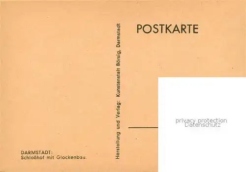 AK / Ansichtskarte Darmstadt Schlosshof Glockenbau Kuenstlerkarte Karl Weise Darmstadt