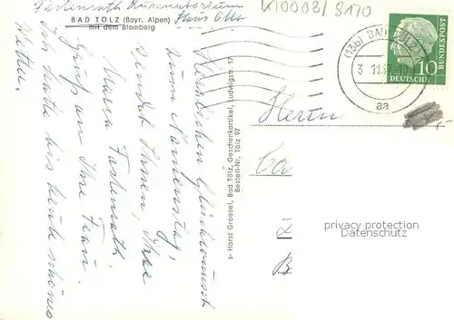AK / Ansichtskarte Bad_Toelz Blomberg Bad_Toelz