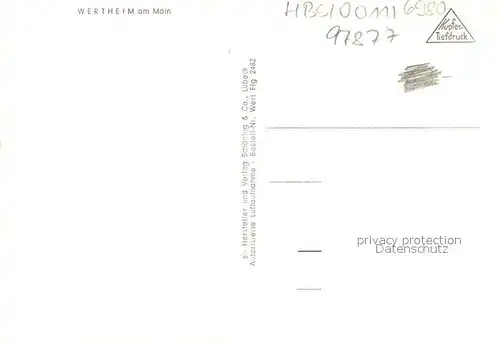 AK / Ansichtskarte Wertheim_Main Fliegeraufnahme Wertheim Main