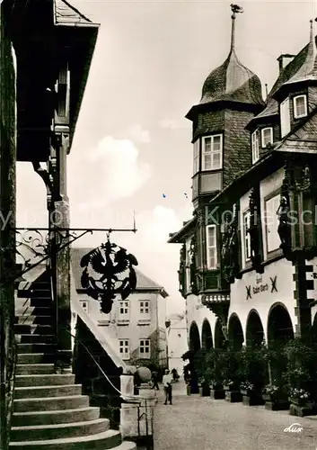 AK / Ansichtskarte Goslar Rathaustreppe Kaiserworth Goslar