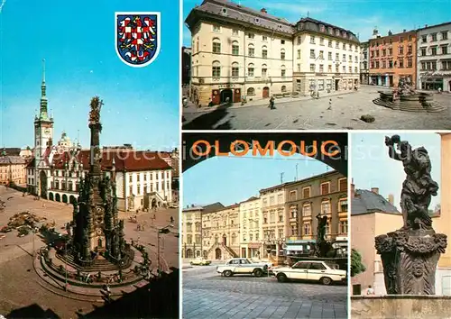 AK / Ansichtskarte Olomouc Namesti miru Vychodni cast namesti s Caesarovou kasnou Rude ermady Jupiterova kasna Olomouc
