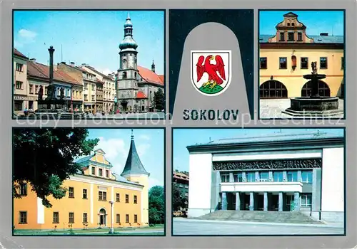 AK / Ansichtskarte Sokolov Mesto zalozene v udoli Ohre ve 13 stol Od 19 stol stredisko chemickeho a sklafskeho prumyslu a tezby uhli Sokolov