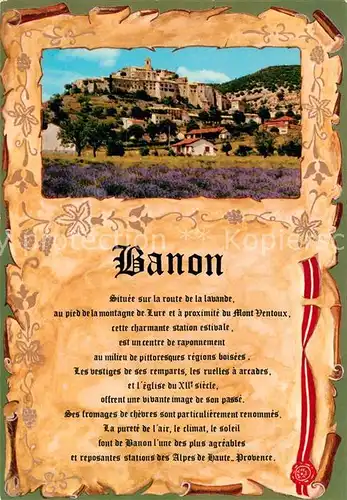AK / Ansichtskarte Banon Les vestigs de ses remparts les ruelles a arcades et l eglise Banon