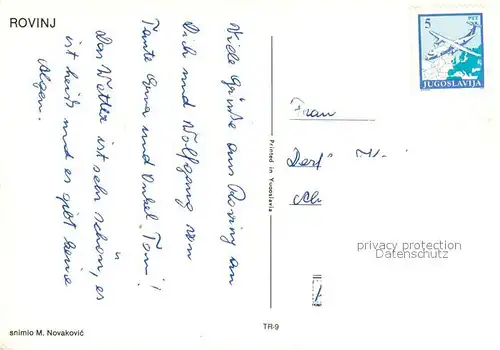 AK / Ansichtskarte Rovinj_Istrien Fliegeraufnahme Rovinj_Istrien