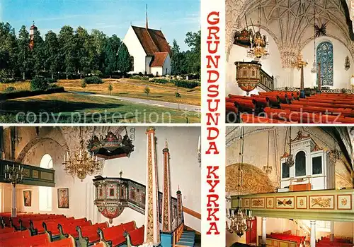 AK / Ansichtskarte Angermanland Grundsunda Kyrka Medeltidskyrka med tva rikt dekorerade stjarnvalv 
