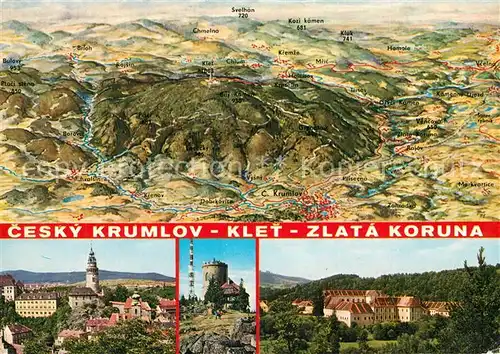 AK / Ansichtskarte Cesky_Krumlov Klet Zlata Koruna Panoramakarte Cesky Krumlov