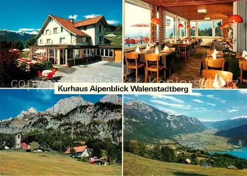 AK / Ansichtskarte Walenstadtberg Kurhaus Alpenblick Gastraum Panorama Walenstadtberg