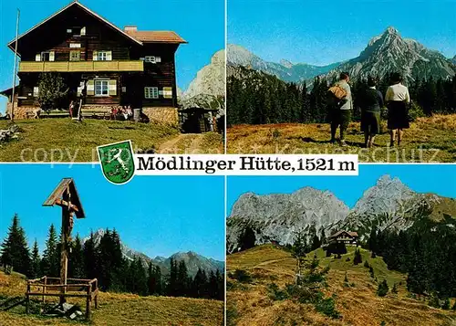 AK / Ansichtskarte Moedlingerhuette mit Treffneralm und Wegekreuz Moedlingerhuette