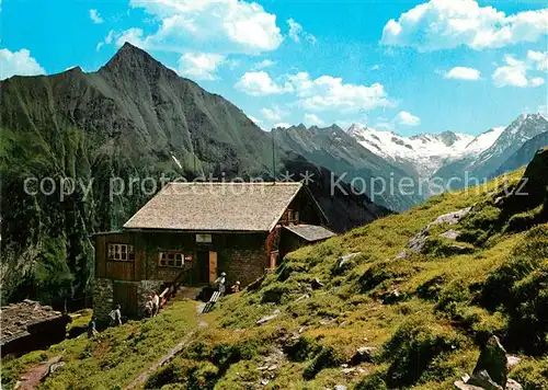 AK / Ansichtskarte Gamshuette mit Tristner und Floitental Gr Loeffler und Moerchnergruppe Gamshuette