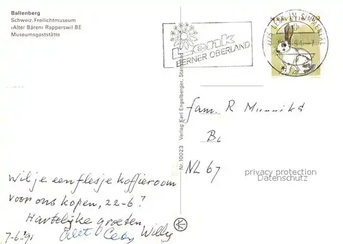 AK / Ansichtskarte Rapperswil_BE Ballenberg Schweiz Freilichtmuseum Alter Baeren Museumsgaststaette Rapperswil BE