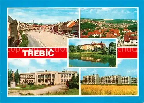 AK / Ansichtskarte Trebic Gottwaldovo namesti Celkovy pohled Bazilika Zavodni klub ZGK Borovina Nova vystavba Trebic