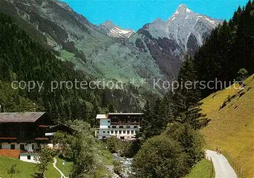 AK / Ansichtskarte Zillertal_Tirol Gasthof Zillergrund mit Brandbergkolm Zillertal_Tirol
