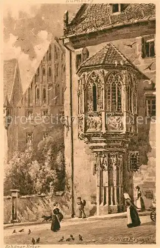 AK / Ansichtskarte Verlag_Tucks_Oilette_Nr. 1611 B Nuernberg Schoener Erker Charles E. Flower  Verlag_Tucks_Oilette_Nr.