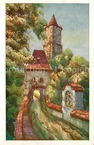 AK / Ansichtskarte Kuenstlerkarte O. Schmidt Hrad Zvikov  Kuenstlerkarte