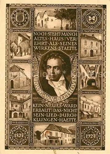 AK / Ansichtskarte Beethoven Heiligenstadt Nussdorf Baden Moedling  Beethoven