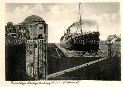 AK / Ansichtskarte Dampfer_Oceanliner Cap Finisterre Elbtunnel Hamburg Steinwaerder  Dampfer Oceanliner