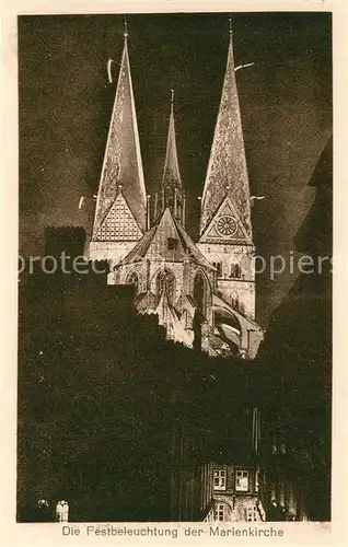 AK / Ansichtskarte Luebeck Festbeleuchtung der Marienkirche 700 Reichsfreiheit Historischer Festzug Luebeck