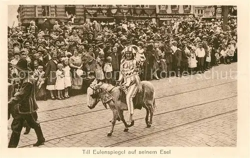 AK / Ansichtskarte Luebeck Historischer Festzug Till Eulenspiegel auf seinem Esel Luebeck