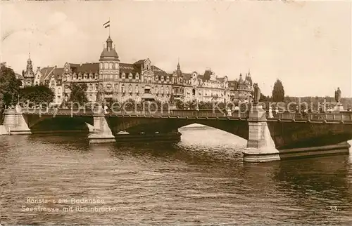 AK / Ansichtskarte Konstanz_Bodensee Seestrasse mit Rheinbruecke Konstanz_Bodensee