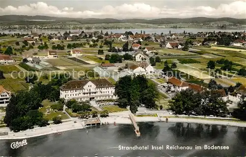 AK / Ansichtskarte Insel_Reichenau Strandhotel Fliegeraufnahme Insel Reichenau