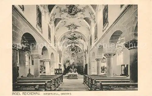 AK / Ansichtskarte Niederzell_Reichenau Kirche Innenansicht Fresken Niederzell Reichenau
