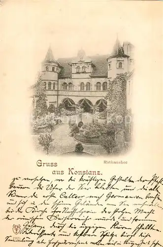 AK / Ansichtskarte Konstanz_Bodensee Rathaus Hof Konstanz_Bodensee