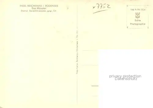 AK / Ansichtskarte Mittelzell Kloster Muensterkirche Ansicht vom See aus Mittelzell