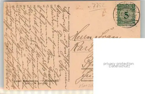 AK / Ansichtskarte Mittelzell Panorama Marschall Kuenstlerkarte Mittelzell