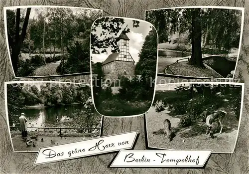 AK / Ansichtskarte Tempelhof_Berlin Park Wild Kirche Tempelhof Berlin