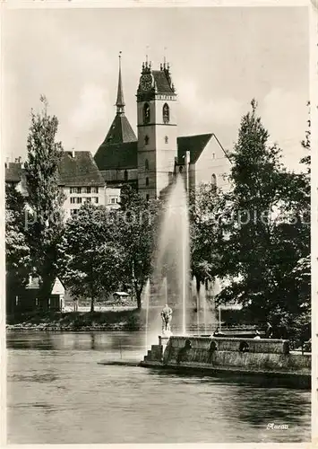 AK / Ansichtskarte Aarau_AG Aarepartie mit Kirche Aarau_AG