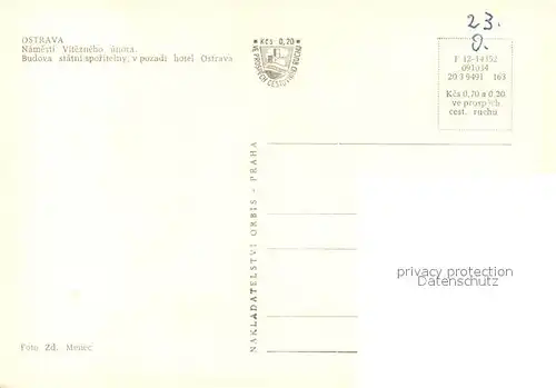 AK / Ansichtskarte Ostrava Namesit Vitezneho unora Ostrava