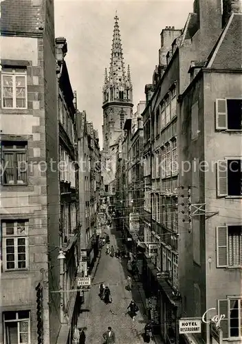 AK / Ansichtskarte Saint Malo_Ille et Vilaine_Bretagne Grande Rue et Clocher de la Cathedrale Saint Malo_Ille et Vilaine