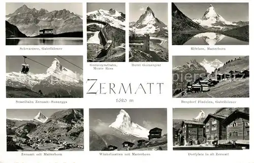 AK / Ansichtskarte Zermatt_VS Matterhorn Findelen Sesselbahn Zermatt_VS
