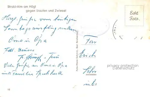 AK / Ansichtskarte Hoegl_Piding Strobl Alm Staufen Zwiesel Hoegl Piding