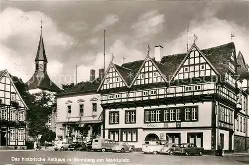 AK / Ansichtskarte Blomberg_Lippe Rathaus Marktplatz Blomberg Lippe