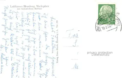 AK / Ansichtskarte Blomberg_Lippe Rathaus Marktplatz Blomberg Lippe