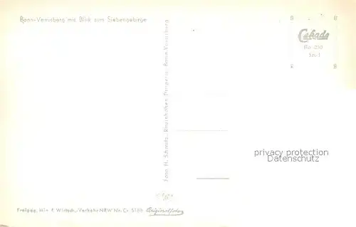 AK / Ansichtskarte Venusberg_Bonn Fliegeraufnahme Siebengebirge Venusberg Bonn