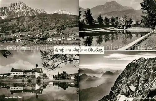 AK / Ansichtskarte Aufham_Anger Hochstaufen Hoeglwoerther See  Aufham Anger