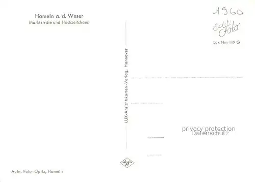 AK / Ansichtskarte Hameln_Weser Marktkirche Hochzeitshaus Hameln Weser